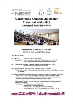 Conférence annuelle Master 2 Transport Mobilité - Programme